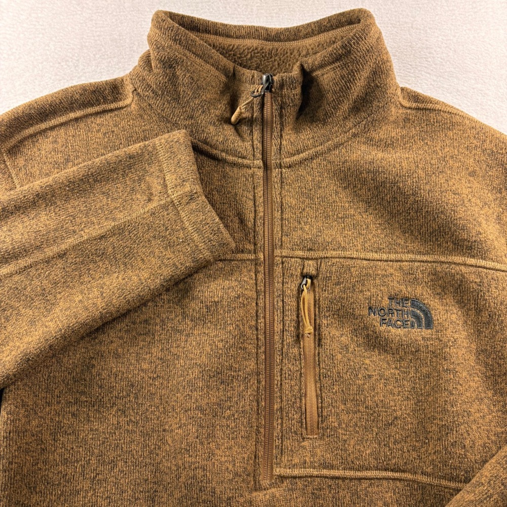 The North Face Gordon Lyons Mens Brown Heather Quarter Zip Fleece NF0A33R7 L